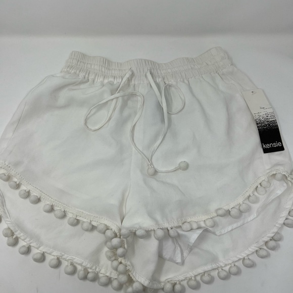 KENSIE Womens White Fringed Straight leg Short Size: XS - Picture 3 of 5